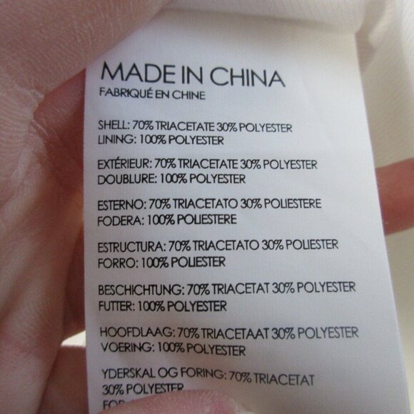 Club Monaco Tie Waist Blazer Women S White Open Front Ribbed Jacket Texture 442 - Picture 4 of 13